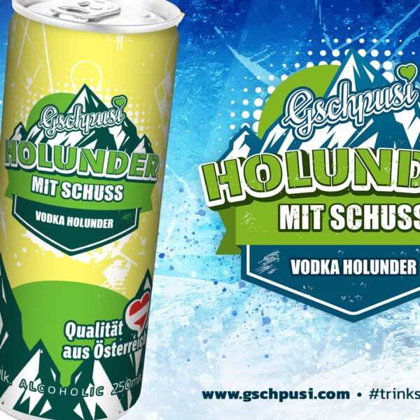 Gschpusi elderberry with shot (24 cans)