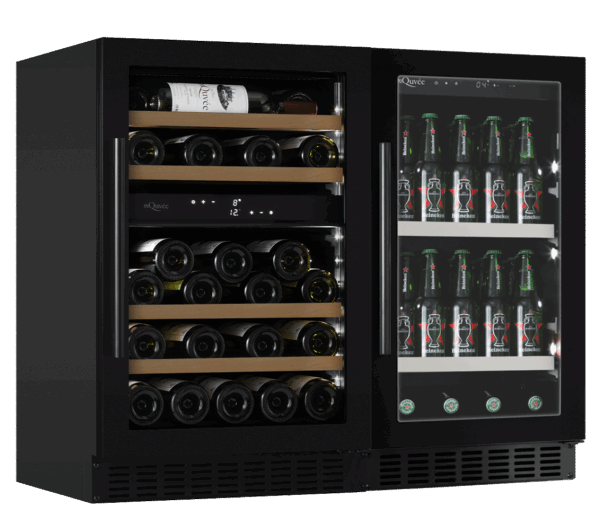 Wein- und Bierkühlschrank Kombipaket 90 Stainless