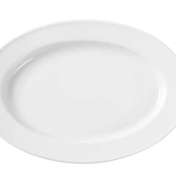 Platte, oval, HENDI, Weiß, 340x240mm