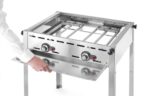 Grillsystem Green Fire mit 2 Brennern, HENDI, Profi Line, Emaillierte Grillplatte und Grillrost aus Gusseisen GN 1/1, 11,6kW, 740x615x(H)825mm – Bild 4