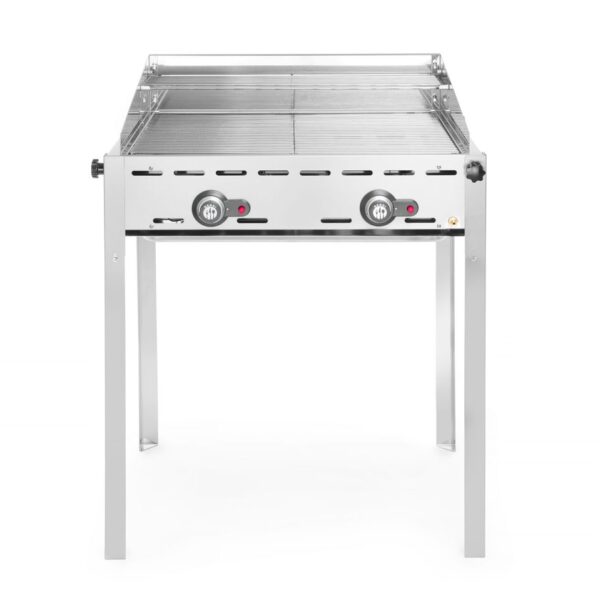 Grillsystem Green Fire mit 2 Brennern, HENDI, Profi Line, 2 Edelstahl Grillroste GN 1/1, 11,6kW, 740x612x(H)825mm
