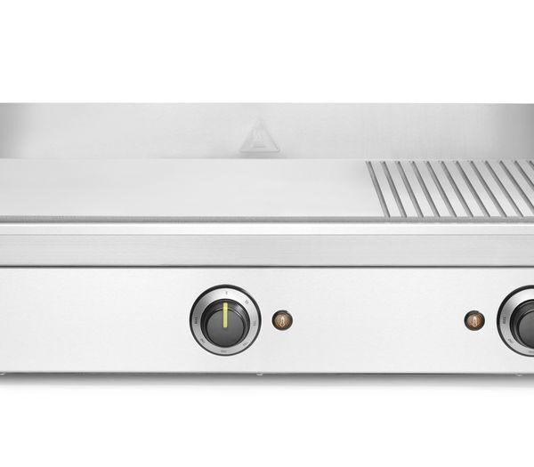Grillplatte 1/3 gerillt, HENDI, Kitchen Line, 230V/3500W, 697x474x(H)241mm