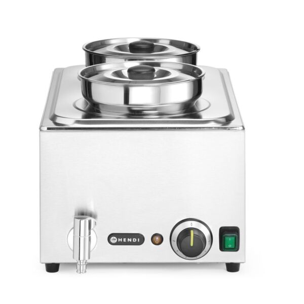 Set: Bain-Marie Ranger + 2x 4L Container mit Deckel, HENDI, GN (H)150mm, 8L, 230V/1000W, 604x332x(H)315mm