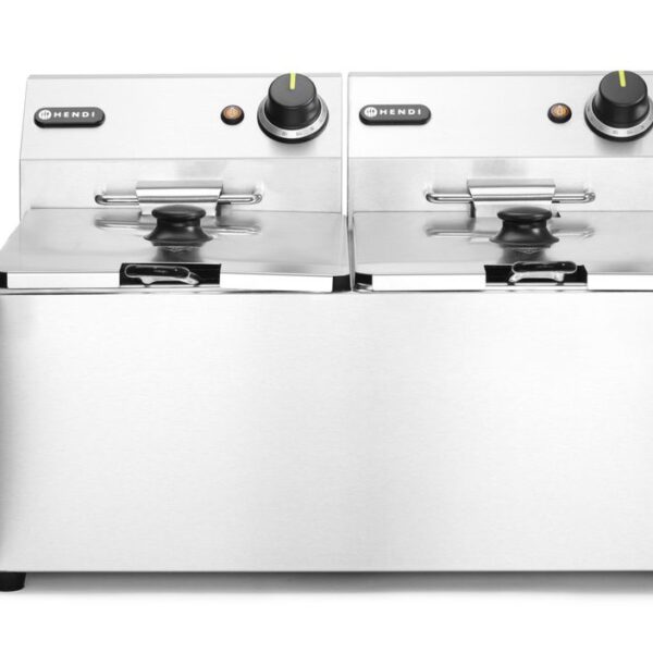 Fritteuse Kitchen Line - 2x8L, HENDI, Kitchen Line, 16L, 230V/7000W, 542x430x(H)351mm
