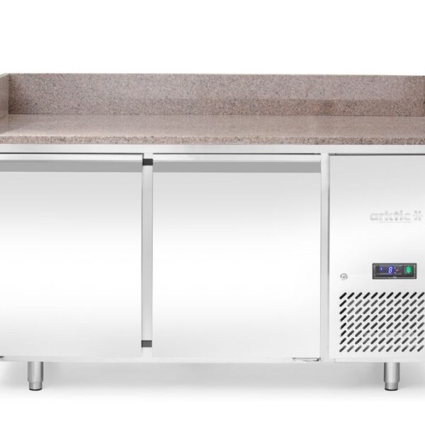 Pizzakühltisch mit Granitarbeitsplatte, 2 Türen, Arktic, 250L, Granit, 230V/250W, 800x1510x(H)1050mm