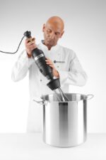 Set: Stabmixer 350 mit variabler Geschwindigkeit + Schneebesen + Halterung zur Wandmontage, HENDI, Kitchen Line, Schwarz, 230V/350W, 110x324x(H)816mm – Bild 4