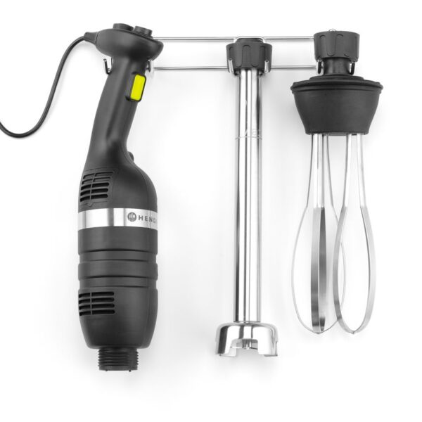 Set: Stabmixer 350 mit variabler Geschwindigkeit + Schneebesen + Halterung zur Wandmontage, HENDI, Kitchen Line, Schwarz, 230V/350W, 110x324x(H)816mm