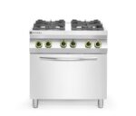 Gasherd 4-flammig mit Ofen GN 1/1, HENDI, Kitchen Line, 230V/3000W, 19kW, 800x722x(H)900mm