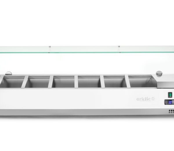 Aufsatz-Kühlvitrine Gastronorm 1/3, Arktic, 7x GN 1/3, GN 1/3, 42L, 230V/180W, 420x1605x(H)460mm