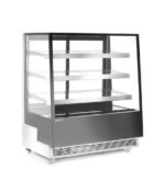 Kühlvitrine mit 3 geneigten Regalen, Arktic, Schwarz, 230V/490W, 833x1200x(H)1460mm – Bild 2