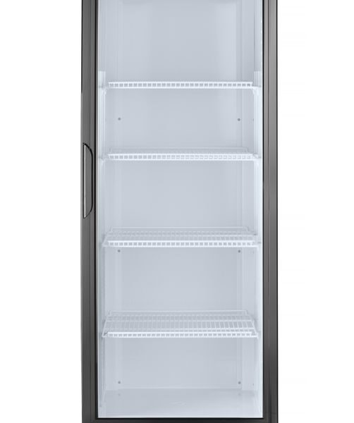 Eintüriger Kühlschrank mit hinterer Bar und hinterleuchteter Blende,