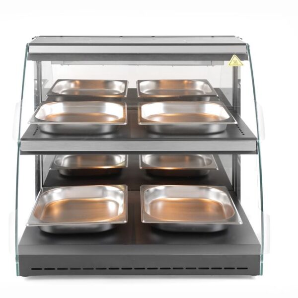Warmhaltevitrine mit Quarzheizung, 2 Regalböden, HENDI, 230V/560W, 650x485x(H)630mm