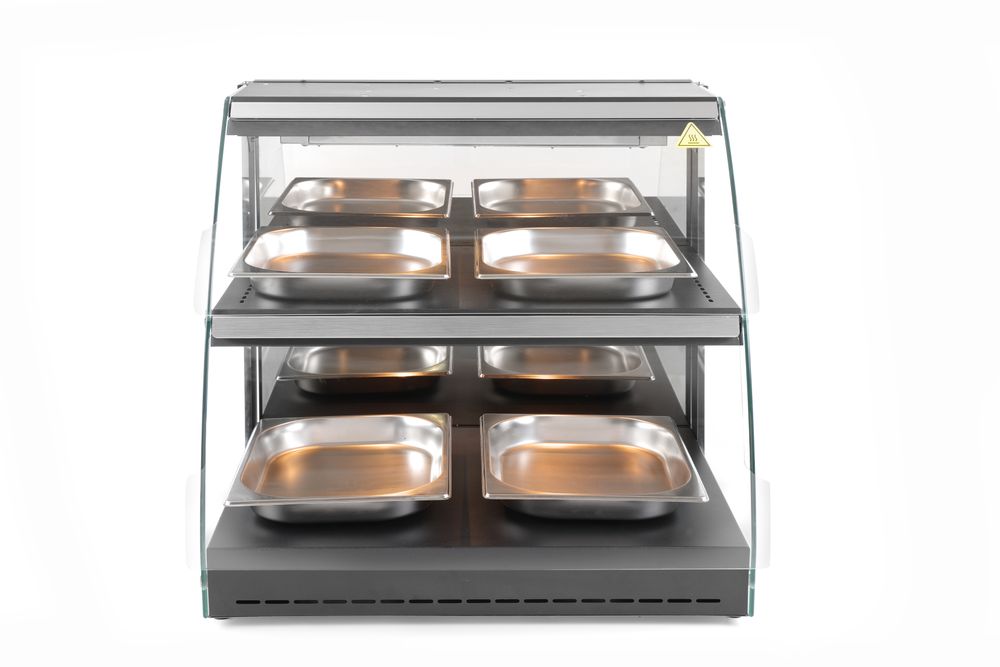 233962_2018_3_IMGP4259 Warmhaltevitrine mit Quarzheizung, 2 Regalböden, HENDI, 230V/560W, 650x485x(H)630mm – Bild 1