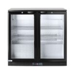 Kühlschrank mit doppelter Tür auf der Rückseite, Arktic, 158L, Schwarz, 230V/160W, 900x530x(H)865mm