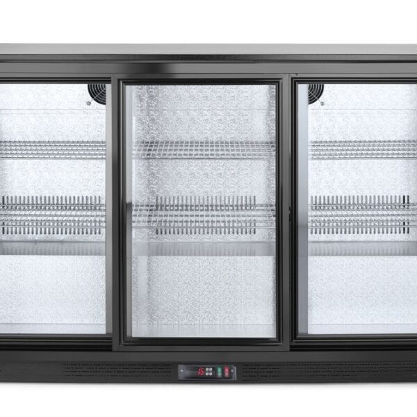 Kühlschrank mit drei Schiebetüren an der Bar, Arktic, 254L, Schwarz, 230V/160W, 1350x520x(H)865mm