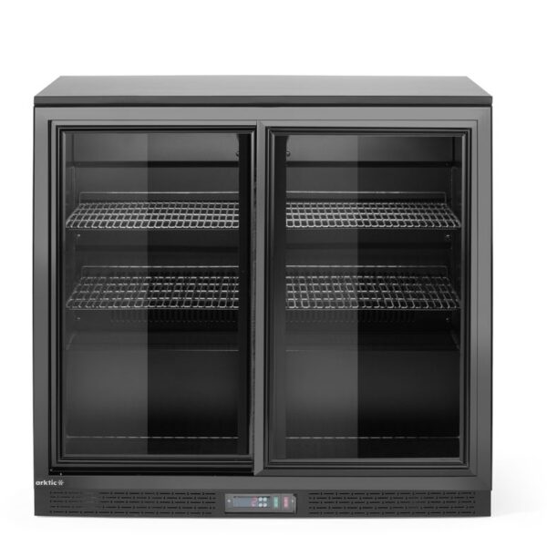 Bar-Kühlschrank mit zwei Schiebetüren, Arktic, 158L, Schwarz, 230V/160W, 520x900x(H)870mm