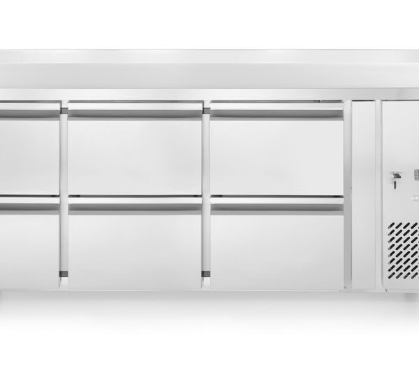 Kühltheke, 6 Schubladen, Arktic, 135L, Silber, 230V/400W, 1795x700x(H)755mm