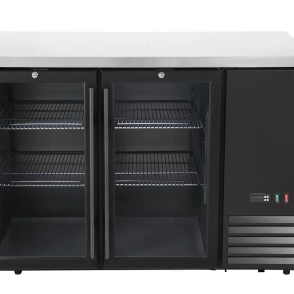 Kühltheke, Glastüren, Arktic, 4 Regale, 283L, Schwarz, 230V/185W, 1217x631x(H)865mm