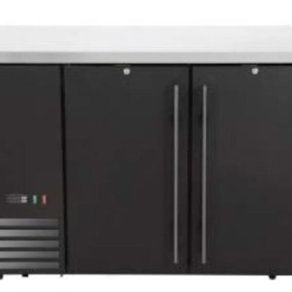 Kühltheke, massive Türen, Arktic, 4 Regale, 283L, Schwarz, 230V/185W, 1217x631x(H)865mm