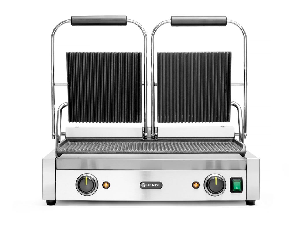 263709_OBW_2021_03_IMG8056 Kontaktgrill, Doppelversion, HENDI, oben und unten gerillt, 230V/3600W, 570x375x(H)216mm – Bild 1