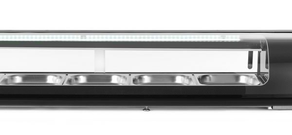 Sushi-Vitrine, Arktic, Fassungsvermögen: 5x GN 1/2 (H)40 mm (im Lieferumfang enthalten)., Schwarz, 230V/190W, 420x1800x(H)265mm