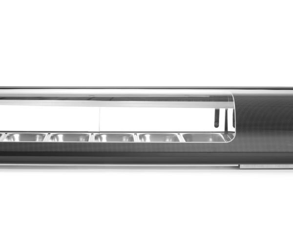 Sushi-Vitrine, Arktic, Im Lieferumfang enthalten: 6x GN 1/3 (H) 40 mm., Schwarz, 230V/190W, 426x1529x(H)296mm