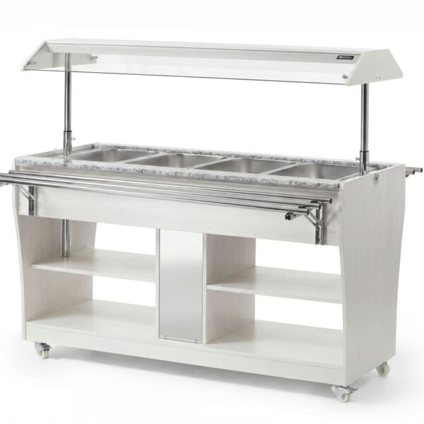Beheiztes Buffet, HENDI, GN 1/1, Weiß, 1490x765x(H)1370mm