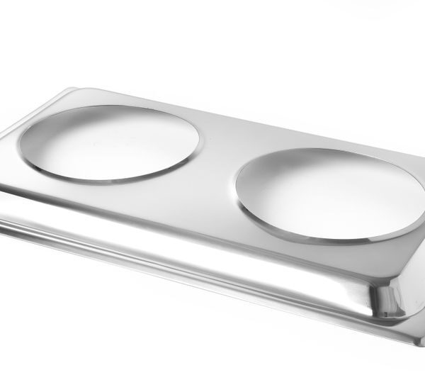 Aufsatzadapter für 2 Bain-Marie Töpfe, HENDI, Aufsatz, GN 1/1, 530x325x(H)30mm