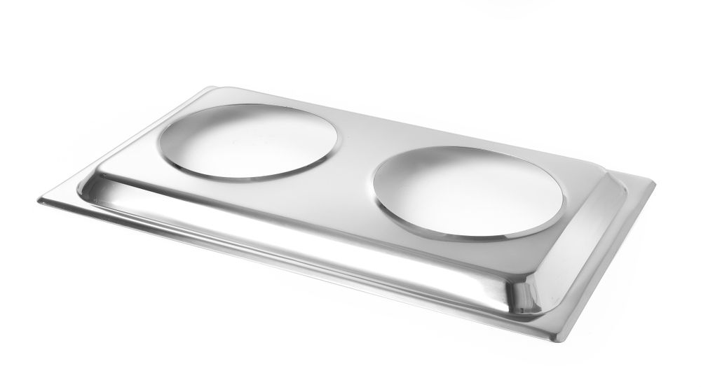 470930 Aufsatzadapter für 2 Bain-Marie Töpfe, HENDI, Aufsatz, GN 1/1, 530x325x(H)30mm – Bild 1