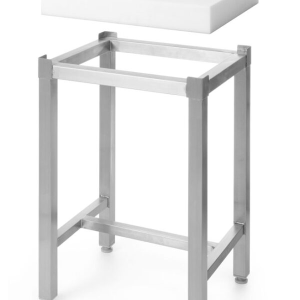 Hackblock aus Polyethylen mit Untergestell, HENDI, 505656 + 505670, Weiß, 500x400x(H)800mm