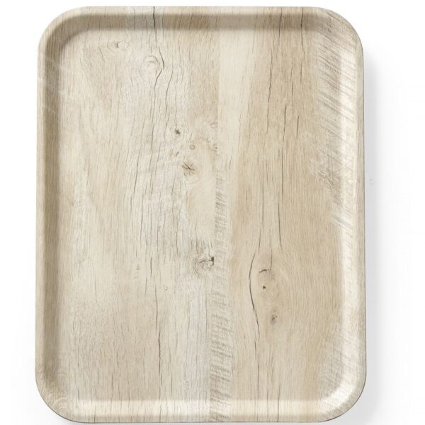 Serviertablett aus Melamin mit Holzoptik , AmerBox, Holz hell, 330x430mm