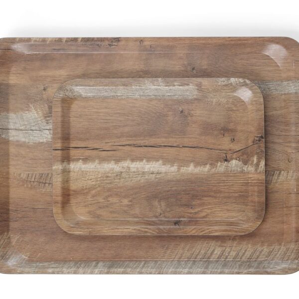 Serviertablett aus Melamin mit Holzoptik , AmerBox, Holz, 240x340mm