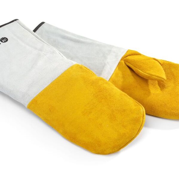 Leder-Grillhandschuhe hitzebeständig – 2 Stück, HENDI, 2 Stk., (L)460mm