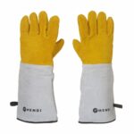 Leder-Grillhandschuhe hitzebeständig – 2 Stück, HENDI, 2 Stk., (L)460mm – Bild 2
