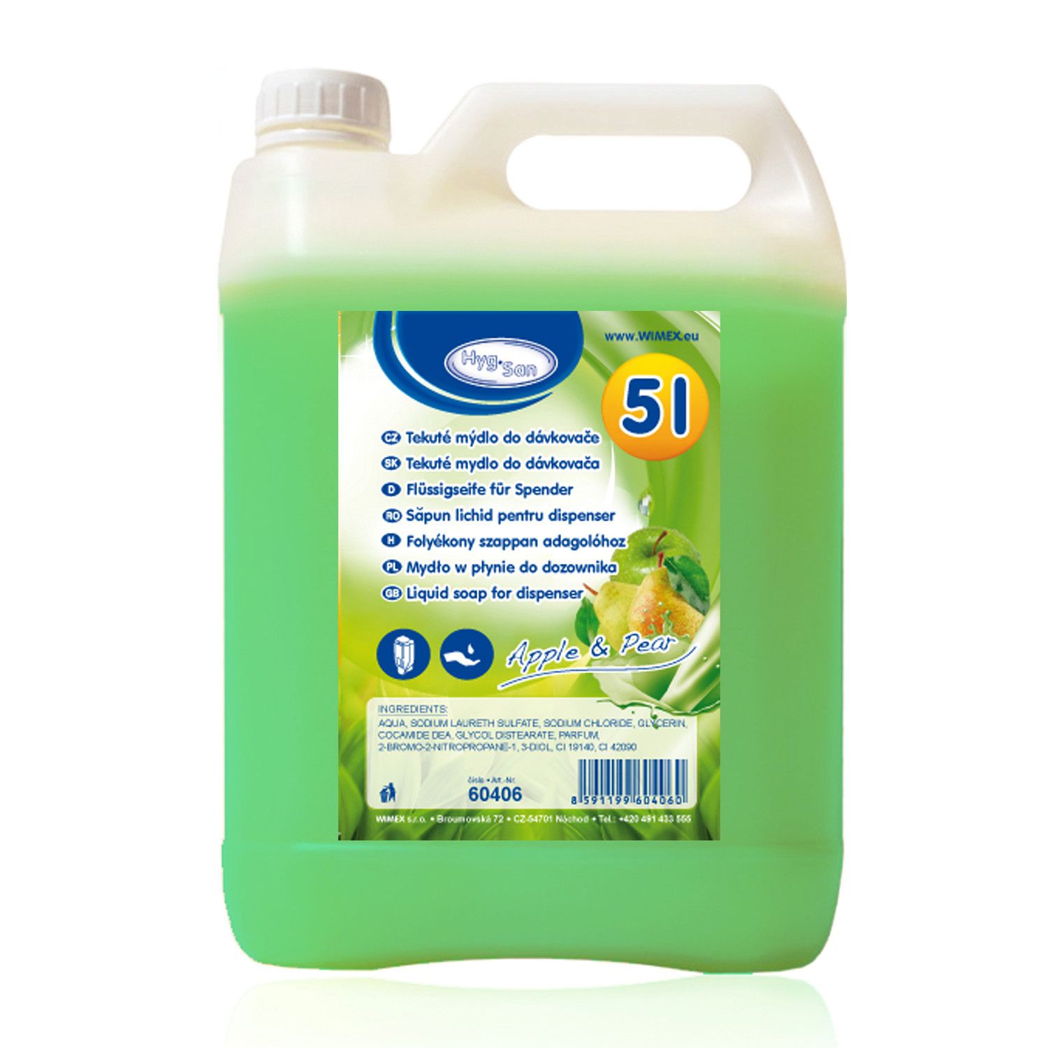 60406 Flüssigseife für Spender 'Apfel & Birne', 5 Liter – Bild 1