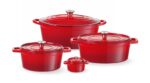 Emaillierter Gusseisentopf, HENDI, 6,88L, Rot, 405x255x(H)134mm, Oval – Bild 3