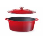 Emaillierter Gusseisentopf, HENDI, 6,88L, Rot, 405x255x(H)134mm, Oval – Bild 2
