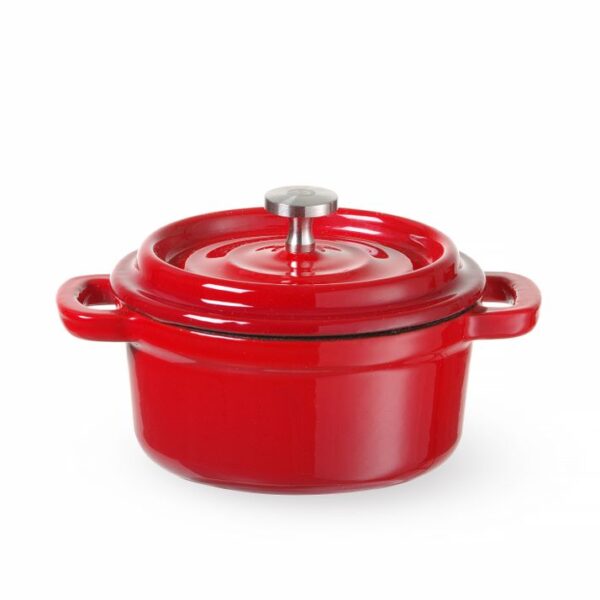 Emaillierter Gusseisentopf, HENDI, 0,27L, Rot, 130x100x(H)48mm, Rund