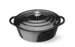 Emaillierter Gusseisentopf, HENDI, 6,88L, Schwarz, 405x255x(H)134mm, Oval – Bild 4
