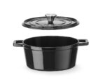 Emaillierter Gusseisentopf, HENDI, 3,7L, Schwarz, 317x240x(H)105mm, Rund – Bild 2