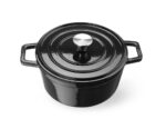Emaillierter Gusseisentopf, HENDI, 3,7L, Schwarz, 317x240x(H)105mm, Rund – Bild 3