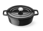 Emaillierter Gusseisentopf, HENDI, 4,4L, Schwarz, 365x220x(H)115mm, Oval – Bild 2