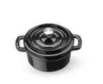 Emaillierter Gusseisentopf, HENDI, 0,27L, Schwarz, 130x100x(H)48mm, Rund – Bild 3