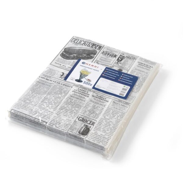 Pergamentpapier, HENDI, Zeitungsdruck, 500 Stk., 200x250mm