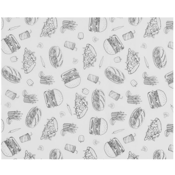 Einschlagpapier, fettdicht, HENDI, Fastfood-Muster, 500 Stk., 200x250mm