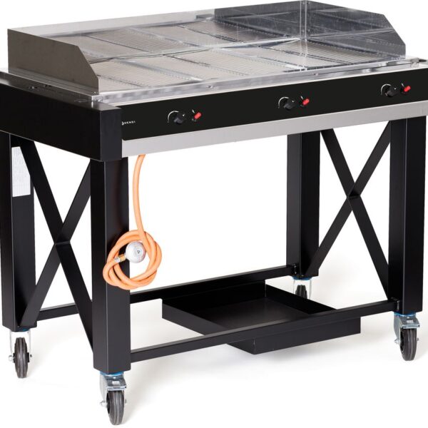 Gasgrill Atlanta, HENDI, Schwarz, 13kW, 1285x770x(H)917mm