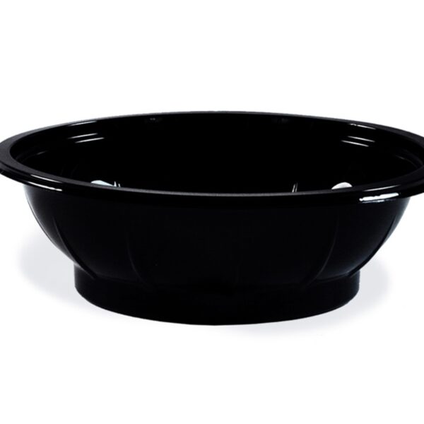 Salatschalen rund O 17,6 x 4,8 cm schwarz 500 ml (PET), 50 Stk.