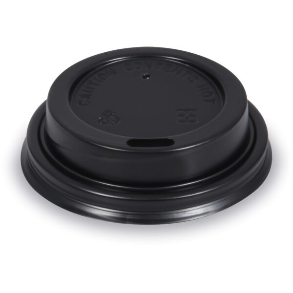 Domdeckel schwarz für Pappbecher mit O 62mm, 50 Stk.