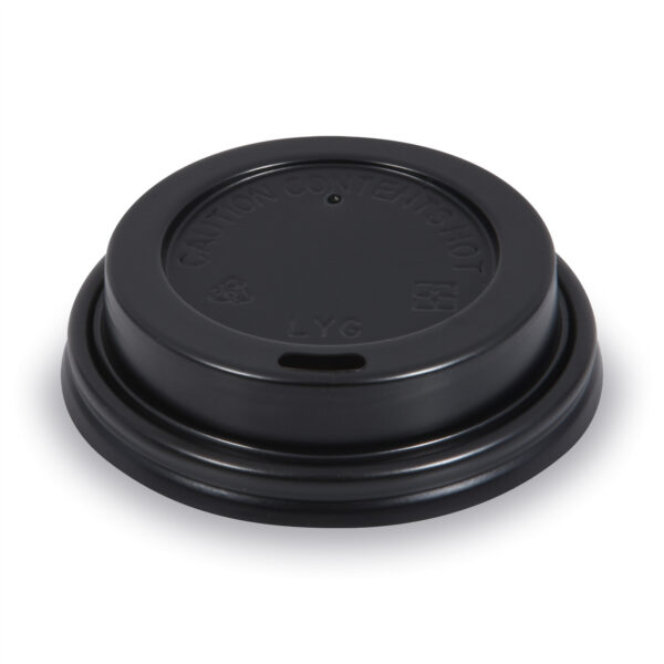 Domdeckel schwarz für Pappbecher mit O 73mm, 100 Stk.