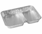 Alu-Menüschalen Aluschalen 2-geteilt 810 ml, 227 x 177 x 30 mm, 100 Stk.